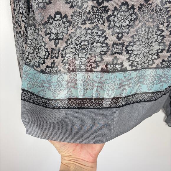 BCBGMaxAzria Kasia Silk Handkerchief Blouse XS flowy bell sleeves fairy ethereal - Picture 7 of 10